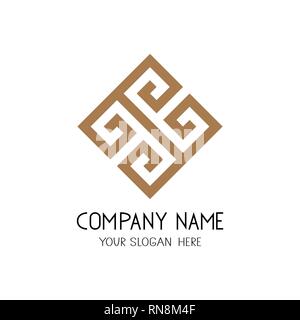 Greek key logo. Symbol for business company. Stock Vector