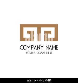 Greek key logo. Symbol for business company. Stock Vector