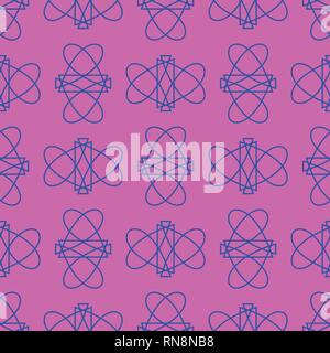 Abstract seamless pattern on the neon pink background Stock Vector