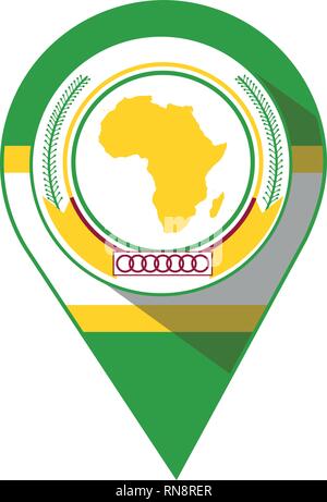 African Union flag pin Stock Vector