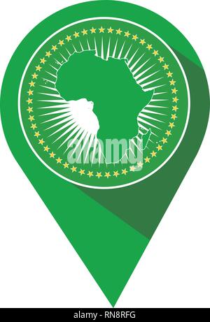 African Union flag pin Stock Vector
