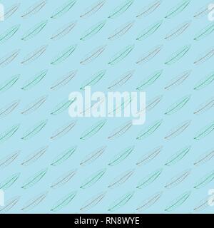 Seamless pattern green and brown mango leaves arranged together Stock Vector