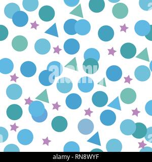 Round shape, triangle and star seamless pattern Stock Vector
