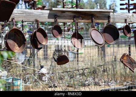 Old Frying Pans Stock Photo