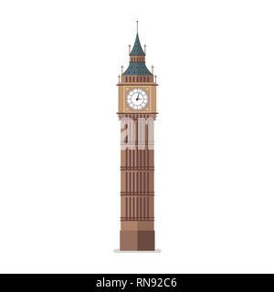 Big Ben vector illustration. Flat style design Stock Vector