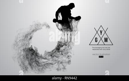 Abstract silhouette of a bodybuilder. gym logo Stock Vector