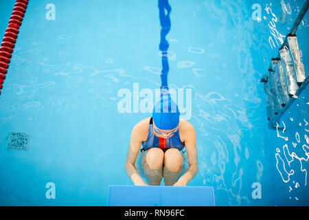 Professional Swimmer in Water Stock Photo