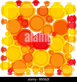 Circle pattern background yellow orange red Stock Vector