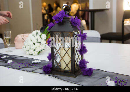 purple and black wedding centerpieces