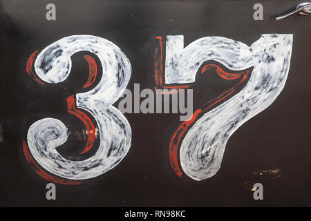 337 Racing Number 37 Racing Number Painted on Car Stock Photo - Alamy