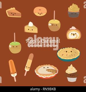cute character set of food Stock Vector