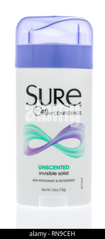 Winneconne, WI - 14 February 2019: A stick of Sure womans deodorant on an isolated background Stock Photo