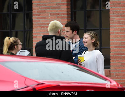 Genevieve 'G' Hannelius gets a hot drink and chats with friends after a workout  Featuring: G Hannelius Where: Los Angeles, California, United States When: 18 Jan 2019 Credit: WENN.com Stock Photo