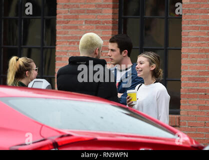 Genevieve 'G' Hannelius gets a hot drink and chats with friends after a workout  Featuring: G Hannelius Where: Los Angeles, California, United States When: 18 Jan 2019 Credit: WENN.com Stock Photo