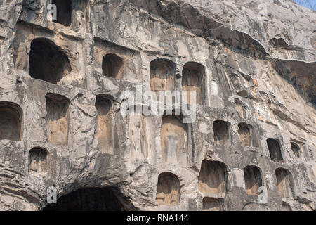 Longmen grottoes, the ancient buddhist statues. Stock Photo