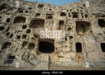 Longmen grottoes, the ancient buddhist statues. Stock Photo