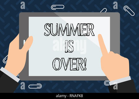 Text sign showing Summer Is Over. Conceptual photo End of break good memories from trips and relaxing time Stock Photo