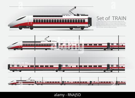 High speed train on a rail road Vector illustration Stock Vector