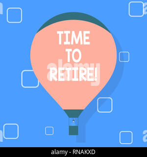 Writing note showing Time To Retire. Business concept for Take the  pensioner status stop working in elderly old enough Businessman in blue  suite stand Stock Photo - Alamy