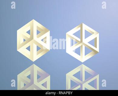 Escher style, isomeric figures. Stock Vector