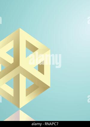 Escher style, isomeric figures. Stock Vector