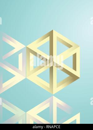 Escher style, isomeric figures Stock Vector