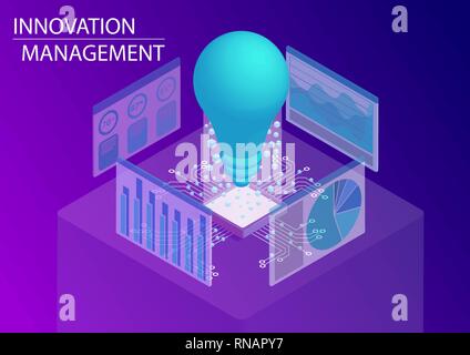 Innovation management concept. 3d isometric vector illustration Stock Vector