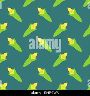 Corn pattern seamless. maize background. Cereals fetus texture Stock Vector