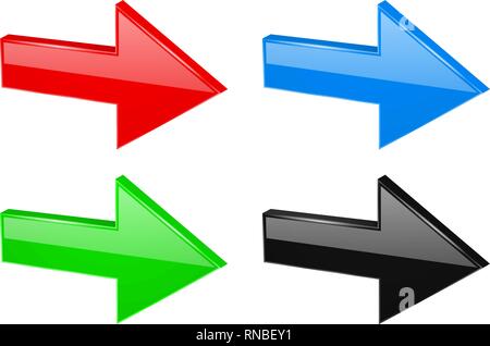 Colored NEXT 3d arrows Stock Vector