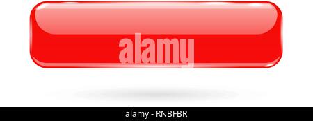 Red 3d glass button Stock Vector