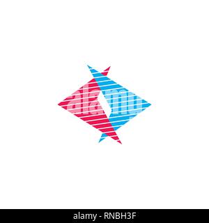 stripes arrows linked colorful logo Stock Vector