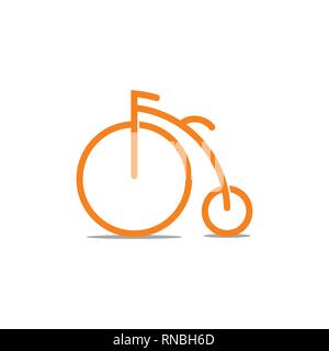 vintage old bike symbol decoration vector Stock Vector