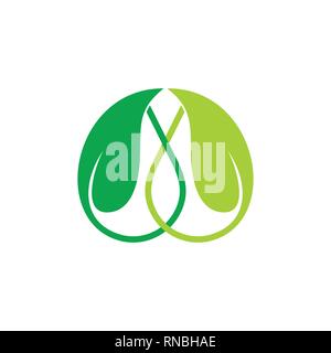 linked leaf colorful logo vector Stock Vector