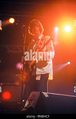 Sonic Youth Performing at T in the Park, 14th July 2002. Kinross, Tayside, Scotland, United Kingdom. Stock Photo