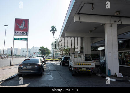 A Emirates petrol station in Dubai in the United Arab Emirates, (UAE) Stock Photo