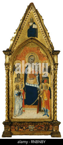 Niccolò di Tommaso (Active ca. 1346-76). The Virgin and Child between Angels and six Saints (ca. 1362 - 1367). Tempera and gold on panel. 87 x 39 cm. Museum: Museu Nacional d'Art de Catalunya (MNAC). Stock Photo