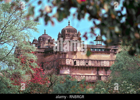 Jahangir Mahal, inside Orchha Fort. Orchha, Madhya Pradesh, India. Stock Photo