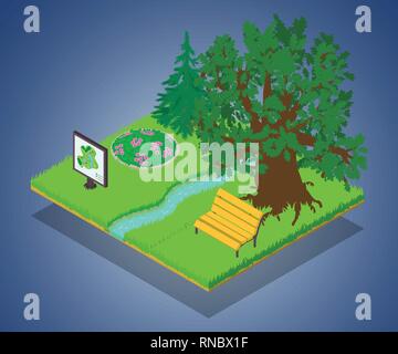 Parkland concept banner, isometric style Stock Vector