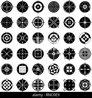 Crosshair icons set, simple style Stock Vector