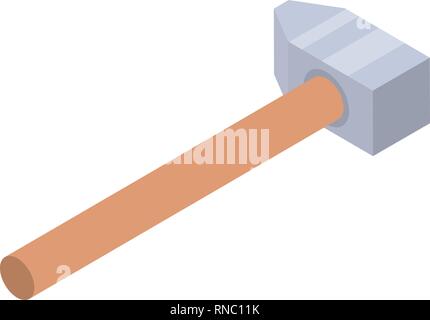 Carpenter hammer icon, isometric style Stock Vector