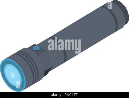 Modern flashlight icon, isometric style Stock Vector