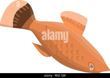 Gold fish icon, isometric style Stock Vector