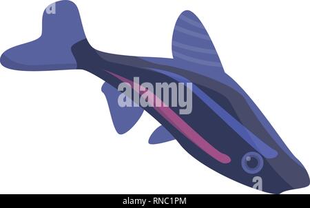 Blue aquarium fish icon, isometric style Stock Vector