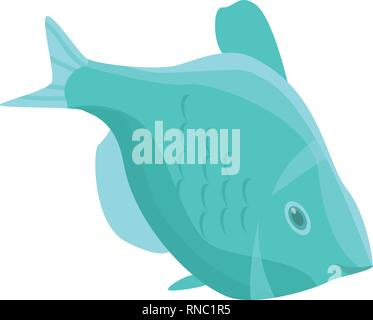 Abstract marine fish icon, isometric style Stock Vector