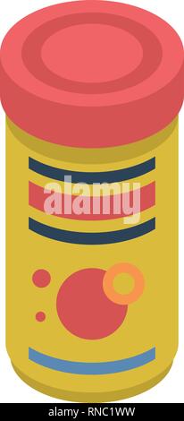 Aquarium fish food box icon, isometric style Stock Vector