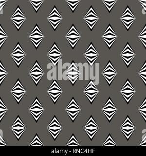 Simple black white gray pattern background with rombs Stock Vector