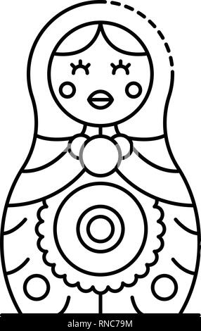 Line art baby dolls character. Cute outline baby doll isolated on white ...