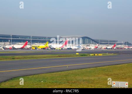 Bogota, Colombia – January 30, 2019: Terminal of Bogota airport (BOG) in Colombia. | usage worldwide Stock Photo