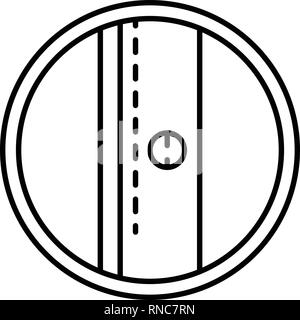 Round sharpener icon, outline style Stock Vector
