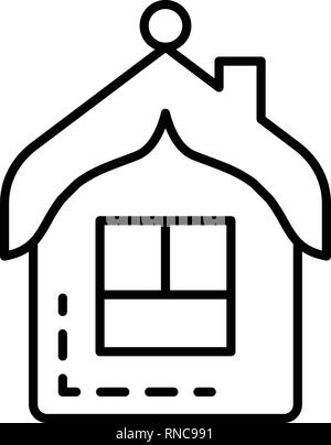 House tree toy icon, outline style Stock Vector